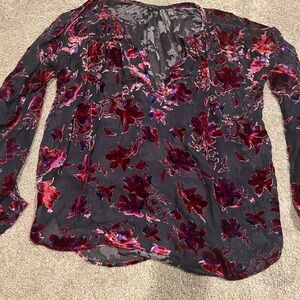 Gorgeous Floral Velvet Women's Top